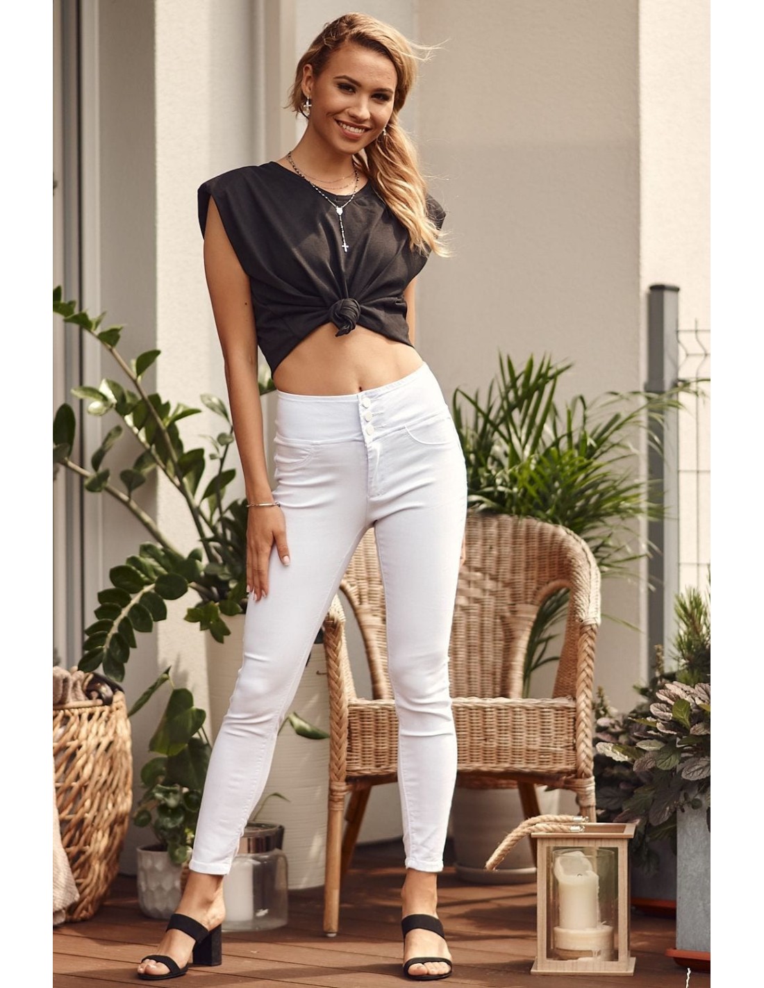 Fitted white denim pants 330 - Online store - Boutique